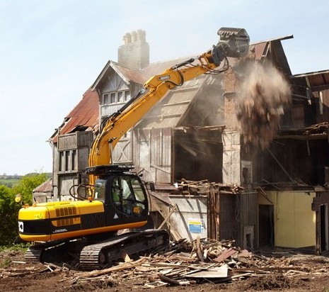 Demoliton after asbestos removal