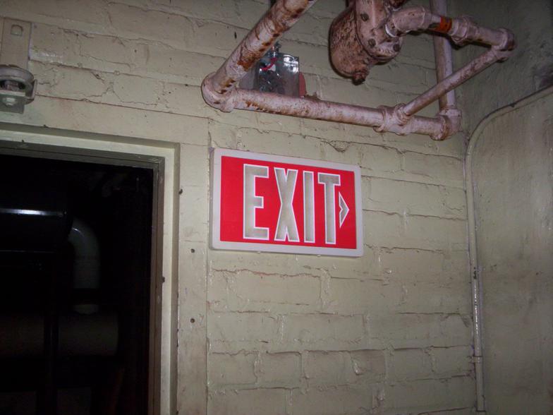 radioactive exit sign